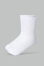 تنزيل الصورة على معرض الصور، Redtag-White-Pair-Jacquard-Socks-Full-Length-Socks-Girls-2 to 8 Years
