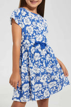 Load image into Gallery viewer, Redtag-Blue-Printed-Dress-Dresses-Girls-2 to 8 Years

