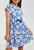 Redtag-Blue-Printed-Dress-Dresses-Girls-2 to 8 Years