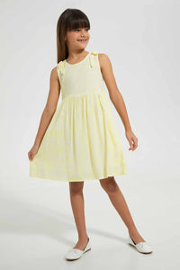 Redtag-Yellow-Printed-Dress-Dresses-Girls-2 to 8 Years