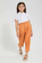 Load image into Gallery viewer, Redtag-Beige-Wide-Leg-Plain-Trousers-Category:Trousers,-Colour:Beige,-Filter:Girls-(2-to-8-Yrs),-Girls-Trousers,-New-In,-New-In-GIR,-Non-Sale,-S22D,-Section:Kidswear-Girls-
