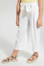Load image into Gallery viewer, Redtag-White-Wide-Leg-Plain-Trousers-With-Belt-Category:Trousers,-Colour:White,-Filter:Girls-(2-to-8-Yrs),-Girls-Trousers,-New-In,-New-In-GIR,-Non-Sale,-S22D,-Section:Kidswear-Girls-
