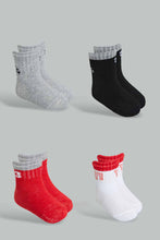 Load image into Gallery viewer, Redtag-Grey-White-Red-And-Black-4-Pack-Socks-(Ankle-Length)-365,-Category:Socks,-Colour:Assorted,-Filter:Infant-Boys-(3-to-24-Mths),-Infant-Boys-Socks,-New-In,-New-In-INB,-Non-Sale,-Section:Kidswear-Infant-Boys-
