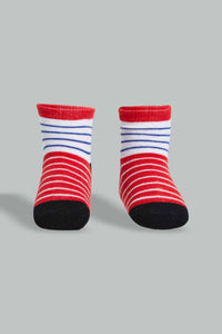 Redtag-Red-White-Blue-And-Navy-Striped-4-Pack-Socks-Category:Pyjama-Sets,-Colour:Blue,-Filter:Infant-Boys-(3-to-24-Mths),-Infant-Boys-Pyjama-Sets,-New-In,-New-In-INB,-Non-Sale,-S22C,-Section:Kidswear-Infant-Boys-