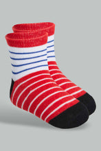 Load image into Gallery viewer, Redtag-Red-White-Blue-And-Navy-Striped-4-Pack-Socks-Category:Pyjama-Sets,-Colour:Blue,-Filter:Infant-Boys-(3-to-24-Mths),-Infant-Boys-Pyjama-Sets,-New-In,-New-In-INB,-Non-Sale,-S22C,-Section:Kidswear-Infant-Boys-
