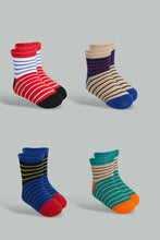Load image into Gallery viewer, Redtag-Red-White-Blue-And-Navy-Striped-4-Pack-Socks-Category:Pyjama-Sets,-Colour:Blue,-Filter:Infant-Boys-(3-to-24-Mths),-Infant-Boys-Pyjama-Sets,-New-In,-New-In-INB,-Non-Sale,-S22C,-Section:Kidswear-Infant-Boys-
