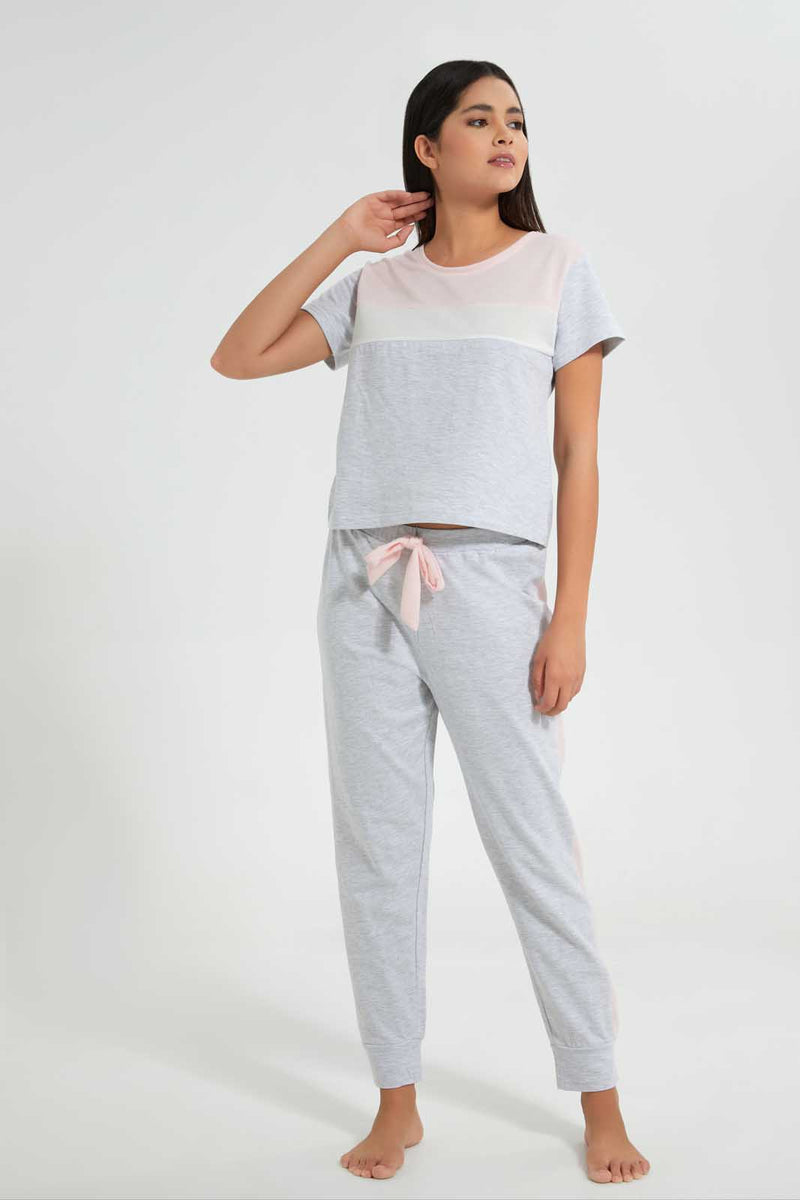 Redtag-Assorted-Colorblock-Pyjama-Set-Pyjama-Sets-Women's-
