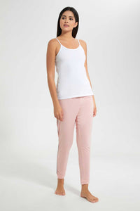 Redtag-Pink-Plain-Pyjama-Bottom-With-Side-Piping-Leggings-Women's-