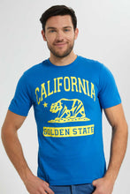 تنزيل الصورة على معرض الصور، Redtag-Blue-Graphic-T-Shirt-Graphic-T-Shirts-Men&#39;s-
