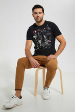 تنزيل الصورة على معرض الصور، Redtag-Black-Graphic-T-Shirt-Graphic-T-Shirts-Men&#39;s-
