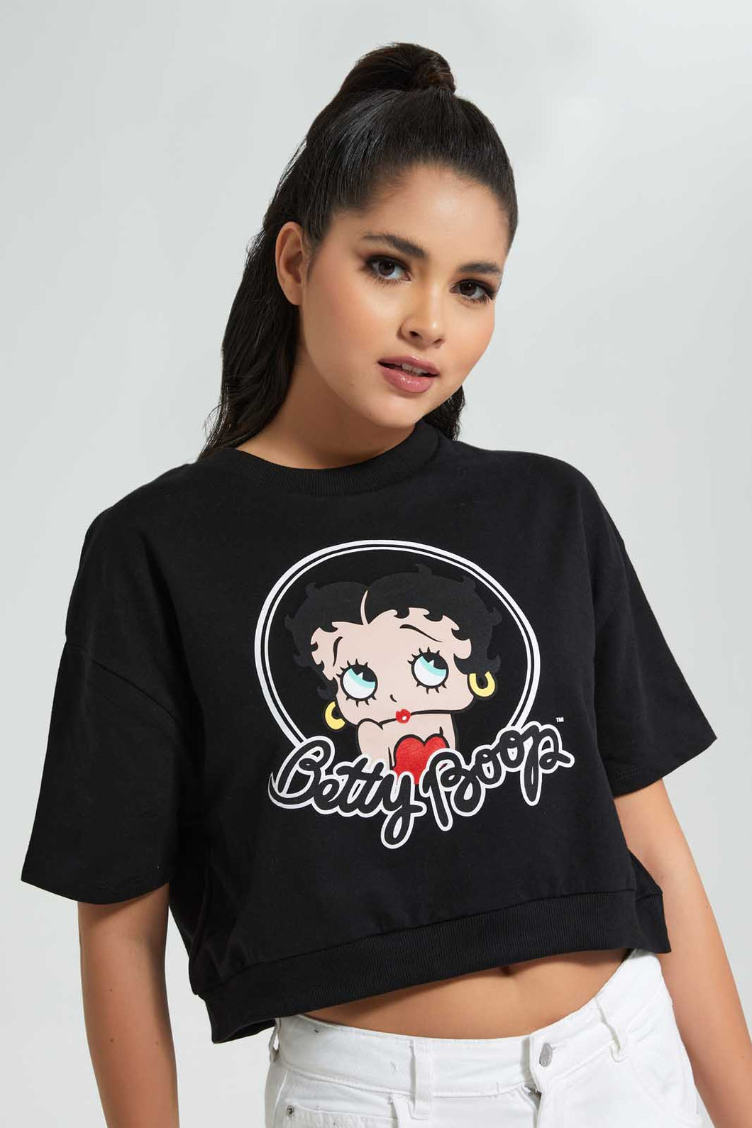 Redtag-Black-Betty-Boop-Printed-Sweatshirt-Loungewear-Sweatshirts-Women's-