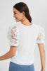 Redtag-Ivory-Top-With-Embroidered-Lace-Sleeves-Category:Tops,-Colour:Ivory,-Filter:Women's-Clothing,-New-In,-New-In-Women,-Non-Sale,-S22D,-Section:Women,-Women-Tops-Women's-