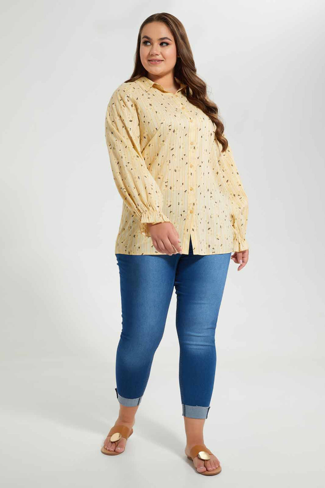 Redtag-Assorted-Stripe-Printed-Collared-Shirt-Long-Sleeve-Blouses-Women's-