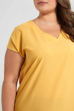 تنزيل الصورة على معرض الصور، Redtag-Yellow-V-Neck-Blouse-Blouses-Women&#39;s-
