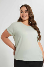 تنزيل الصورة على معرض الصور، Redtag-Mint-Turn-Up-Sleeve-Blouse-Blouses-Women&#39;s-

