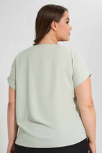 تنزيل الصورة على معرض الصور، Redtag-Mint-Turn-Up-Sleeve-Blouse-Blouses-Women&#39;s-
