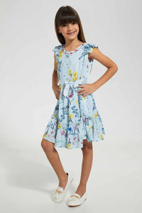 Redtag-Multi-Colored-Floral-Aop-Dress-Dresses-Girls-2 to 8 Years