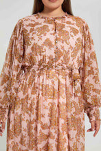 تنزيل الصورة على معرض الصور، Redtag-Assorted-Printed-Midi-Length-Dress-With-Smocking-And-Belt-Dresses-Women&#39;s-
