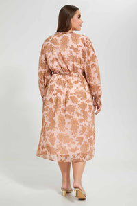 Redtag-Assorted-Printed-Midi-Length-Dress-With-Smocking-And-Belt-Dresses-Women's-