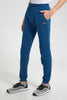 Redtag-Indigo-Pique-Active-Pants-Joggers-Senior-Boys-9 to 14 Years