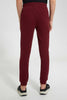 Redtag-Burgundy-Pique-Active-Pants-Joggers-Senior-Boys-9 to 14 Years