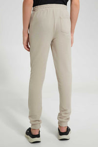 Redtag-Beige-Pique-Active-Pants-Joggers-Senior-Boys-9 to 14 Years