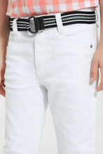 Load image into Gallery viewer, Redtag-White-Belted-Trouser-Chino-Trousers-Boys-2 to 8 Years
