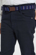 Load image into Gallery viewer, Redtag-Navy-Belted-Trouser-Chino-Trousers-Boys-2 to 8 Years
