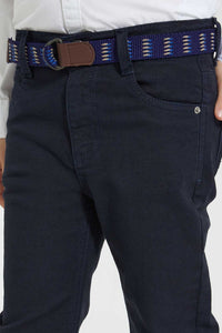 Redtag-Navy-Belted-Trouser-Chino-Trousers-Boys-2 to 8 Years