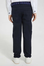 Load image into Gallery viewer, Redtag-Navy-Belted-Trouser-Chino-Trousers-Boys-2 to 8 Years
