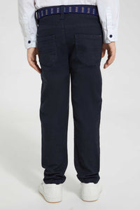 Redtag-Navy-Belted-Trouser-Chino-Trousers-Boys-2 to 8 Years