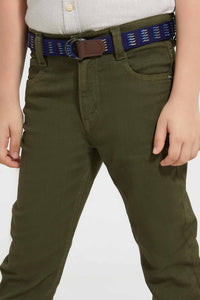 Redtag-Olive-Belted-Trouser-Chino-Trousers-Boys-2 to 8 Years