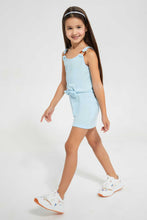 Load image into Gallery viewer, Redtag-Sky-Blue-Solid-Jump-Suits-Jumpsuits-Girls-2 to 8 Years
