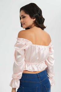 Redtag-Pink-Top-With-Peplum-At-Waist-Blouses-Women's-