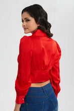 Load image into Gallery viewer, Redtag-Red-Neck-Bow-Long-Sleeve-Blouse-Long-Sleeve-Blouses-Women&#39;s-
