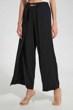 تنزيل الصورة على معرض الصور، Redtag-Black-High-Wasit-Front-Tie-Up-Pants-Trousers-Women&#39;s-
