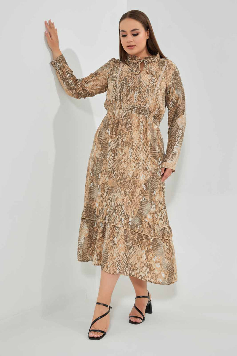 Redtag-Assorted-Animal-Printed-Ruffled-Hem-Dress-Dresses-Women's-