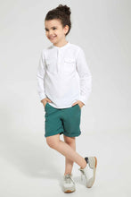 Load image into Gallery viewer, Redtag-White-Double-Pocket-Mandarin-Collar-Shirt-Casual-Shirts-Boys-2 to 8 Years
