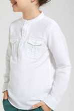 Load image into Gallery viewer, Redtag-White-Double-Pocket-Mandarin-Collar-Shirt-Casual-Shirts-Boys-2 to 8 Years
