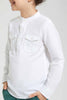 Redtag-White-Double-Pocket-Mandarin-Collar-Shirt-Casual-Shirts-Boys-2 to 8 Years