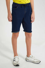 تنزيل الصورة على معرض الصور، Redtag-Dark-Wash-Pull-On-Short-Pull-On-Shorts-Senior-Boys-9 to 14 Years
