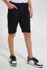 Redtag-Black-Pull-On-Short-Pull-On-Shorts-Senior-Boys-9 to 14 Years