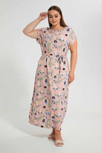 تنزيل الصورة على معرض الصور، Redtag-Allover-Printed-Pink-Maxi-Dress-Dresses-Women&#39;s-
