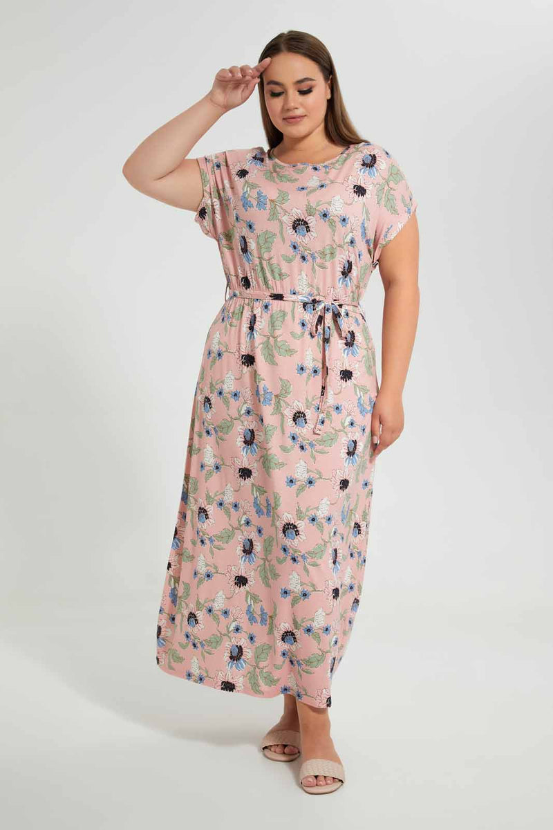 Redtag-Allover-Printed-Pink-Maxi-Dress-Dresses-Women's-