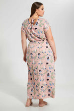 تنزيل الصورة على معرض الصور، Redtag-Allover-Printed-Pink-Maxi-Dress-Dresses-Women&#39;s-
