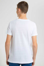 Load image into Gallery viewer, Redtag-White-Jacquard-Henley-Tshirt-Plain-T-Shirts-Senior-Boys-9 to 14 Years
