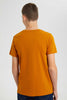 Redtag-Mustard-Jacquard-Henley-Tshirt-Plain-T-Shirts-Senior-Boys-9 to 14 Years