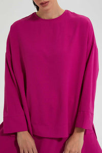 Redtag-Fuchsia-Longsleeve-Blouse-Blouses--