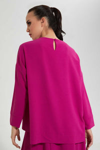 Redtag-Fuchsia-Longsleeve-Blouse-Blouses--