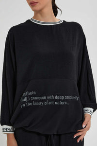 Redtag-Black-Longsleeve-Blouse-Blouses--